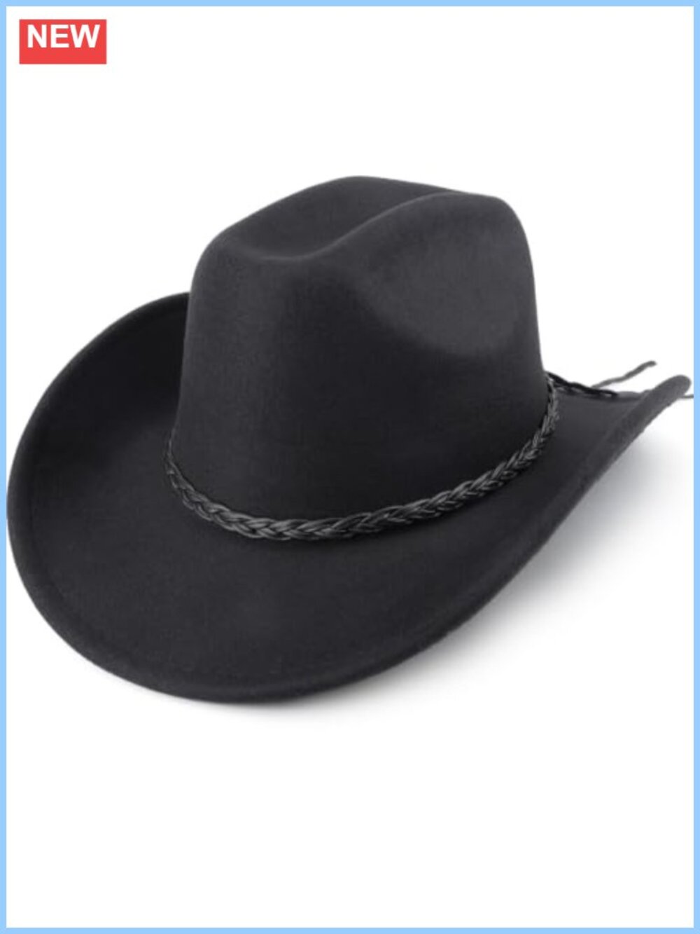 Unisex Western Cowboy Cowgirl Hat Wide Brim Felt Fedora